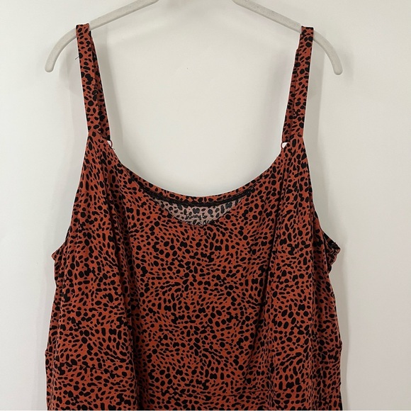 Torrid 4X super soft romper orange animal spotted 0189 brown pockets knits tank - Picture 4 of 13